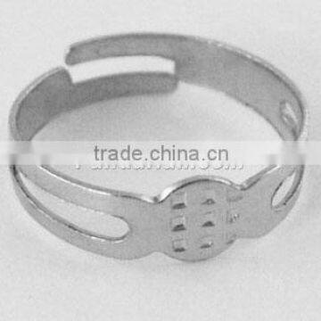 Ring Shanks, Iron, Nickel Color, 17mm, base of the ring shank: 5.5mm, hole: about 17mm(E145Y)