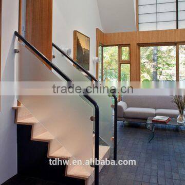 easy install indoor/outdoor glass balustrade for wood stairs