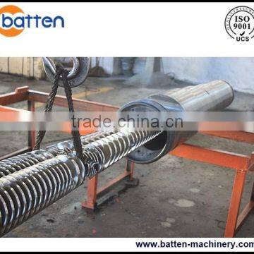 Conical twin screws extruder machine barrel and screw for PVC plastic