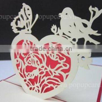 Love ( With Bird & Butterfly) 3d Pop up Greeting Card photo-2