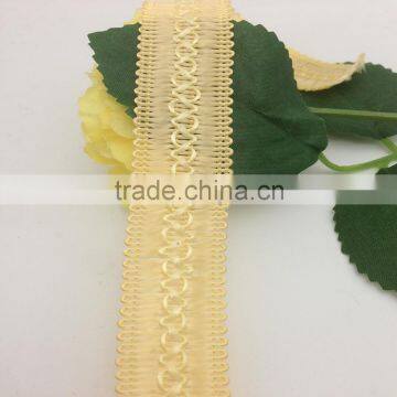 polyester drawn textured yarn flat ivory natural braid lace trim