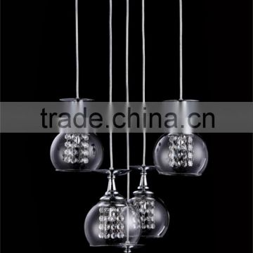 High Power Wine Glass Crystal LED Pendant Lights 15W LED Pendant Lamps