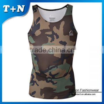 Custom camo gym sublimated running singlet