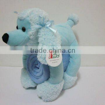 JM8367-2 plush toy dog with children blanket