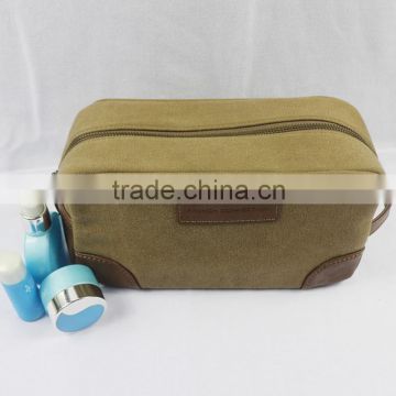 Factory wholesale canvas bottom stitching makeup bag for man