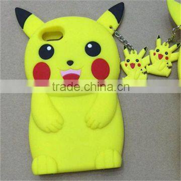 Pikachu Pokemon Phone Case Cover for IPhone with decoration,Lovely and beauty pokemon phone case,non-toxic pokemon phone case