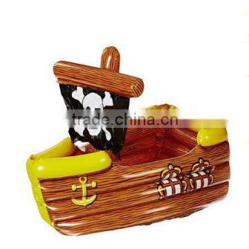 Inflatable piratical vessel cooler for kids party