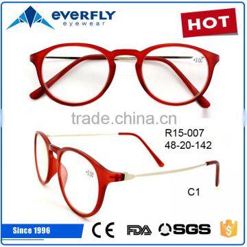 Round shape unisex PC injection large frame reading glasses