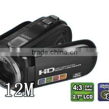 Hot-sell Digital Video Camera Camcorder HD DV 12MP 8X Zoom 2.7 TFT LCD Screen free shipping In Original Box