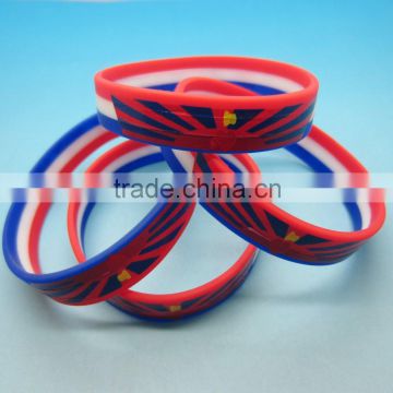 Wholesale 1/2 inch Tricolors Stripe Colors Layer Thailand Wristband