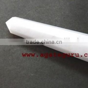 White Agate Gemstone 8 Facet Massage Wands : Wholesaler Manufacturer