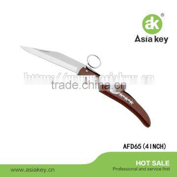 4 inch gift folding knife with key ring & wood handle