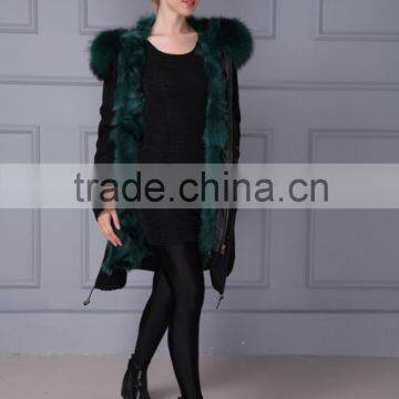 New Arrival High Quality Natural Fox Fur Lined Long Parka With Natural Raccoon Collar Supplier's Choice photo-3