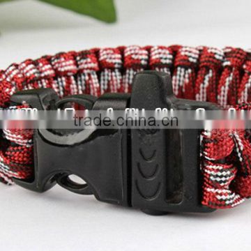 Outdoor Bushcraft Survival Bracelet with Whistle