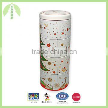 4 Bodies Round Tin Box for X-Mas 2016 Size 8.40*22.35 cm photo-6