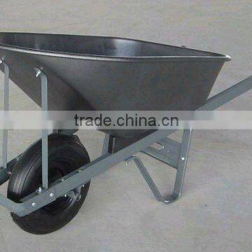 Heavy-duty load steel wrinkled powder coated tray and heavy-duty steel handles,wheel barrow