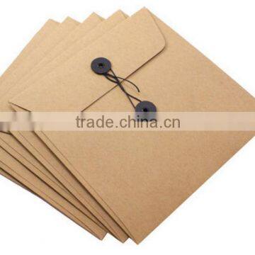 custom made kraft paper string tie envelopes, kraft paper envelopes with string tie , logo printed kraft paper envelopes with st