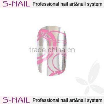 Polo Silver and Pink nail foil wraps/nail sticker (SFF079)