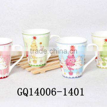 2014 400ml White Bone China Mugs Tall With Handle and Printing Korean Style Good Sale photo-5