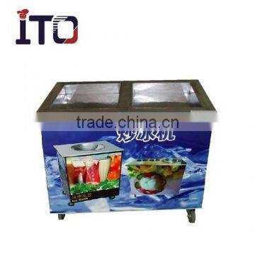 RI-024 Double Rectangle Pan Thailand Rolled Fried Ice Cream Machine