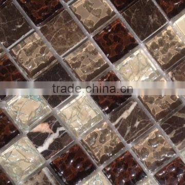 mix color electroplate glass mosaic tile, cracked glass mosaic tile