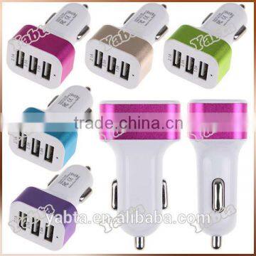 car charger supplier offer 3 port usb car charger, 25W 5.1A auto car charger 3 port usb