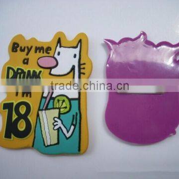 Cute Flexible Rubber Pvc 2d 3d Embossed Pin Badge