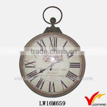 Durable vintage round metal antique clock