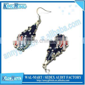 Fashion enamel metal Earring with national flag designs