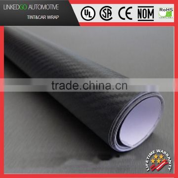 Wholesale fiber vinyl 1.52*30M waterproof black 3d carbon fiber vinyl