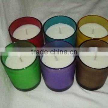 Scented Soy Candle in Violet glass jar for Christmas