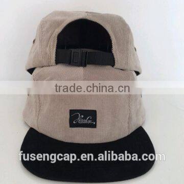 5-panels hot sale woven label baseball cap sanpback hat