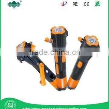 Rechargeable torch with hammer and Siren & dynamo torch with radio & multifunctional flashlight