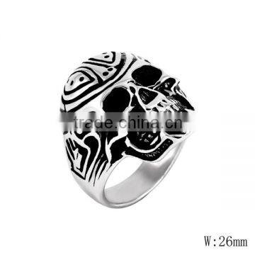 SRR0064 Wholesale Jewelry Biker Style Ring Skull Stainless Steel Jewelry