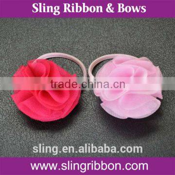 Handmade Chiffon Flower With Elastic Loop