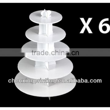 White Cupcake Stands, 5 Tier Double Wall Corrugated