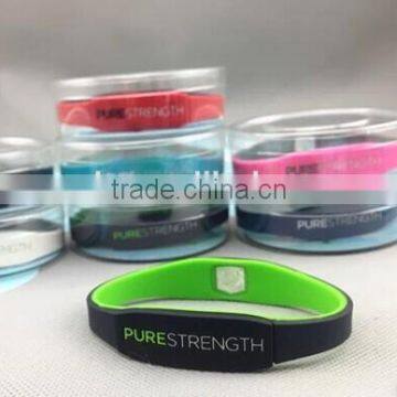 Fashion Pure Strength Rubber Bracelet Adjustable Silicon Wristband photo-3