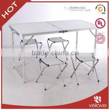 portable aluminum folding dining table and chair