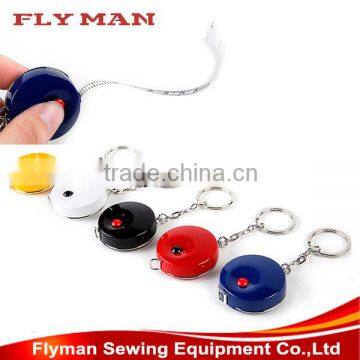 Plastic tape measure with key ring, tailor retractile mini body tape measure