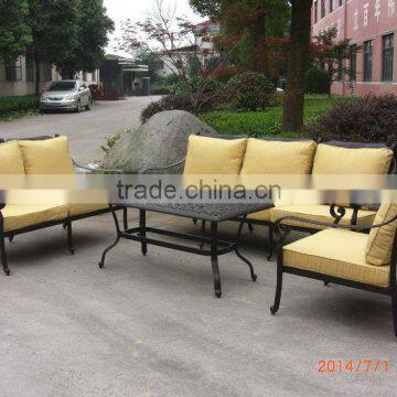 2015 fashionable cast modern style coffee sofa aluminum cast coffee sofa