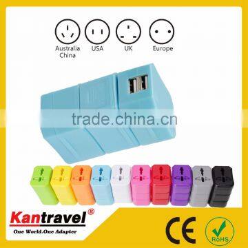 Carry protection plastic box of color can make OEM universal ac adapter SNOWWHITE TRAVEL ADAPTER