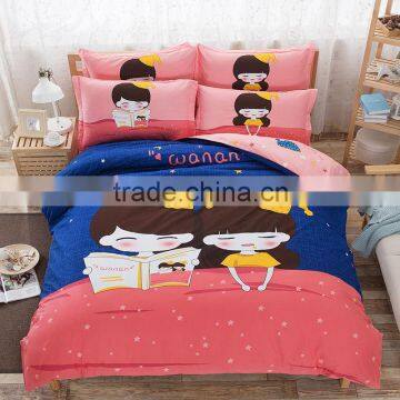 Lovely Kids Printed 100% Cotton Teens Cartoon Bedding Set