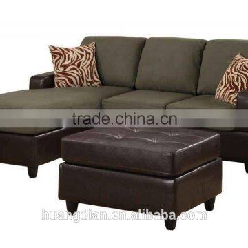 High quality wooden leather home sofa furniture living room corner sofa