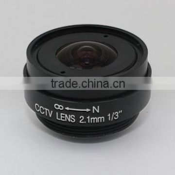 Focal length 2.1mm F2.0 1/3 inch image sensor lens Fixed Iris lens optical CS mount cctv camera wide view angle Lens