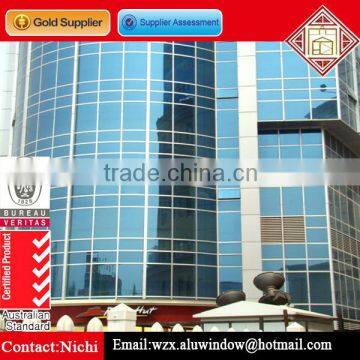 Fire Rated Hotel Project Double Glass Aluminium Curtain Walls