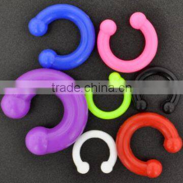 Hingh Qulity Colorful siliconeBig Gauges Circular Barbell CBR Rings Body Jewelry Piercing