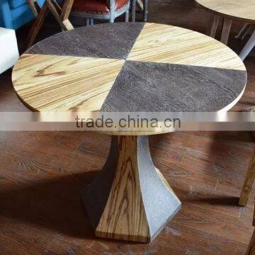 Wooden round table dining table set antique european style