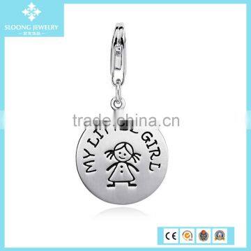 925 Silver Charm My Little Girl and Boy Charm in Sterling Silver