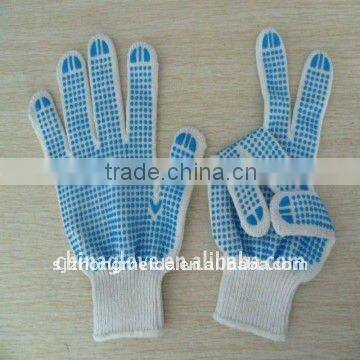 Seamless Cotton Knited PVC Dotted Hand Gloves