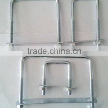 Various size zinc plating square bend U bolt and nuts